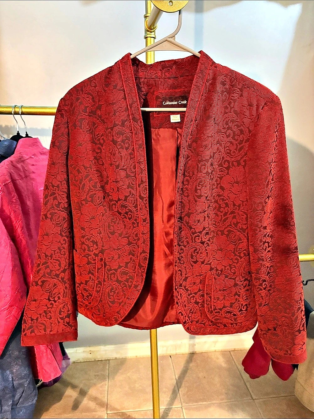 Christopher Creek Paisley Blazer in Red & Black Size Medium